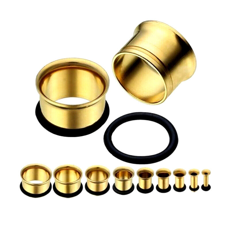 Pair Surgical Steel Ear Plug O-Ring Hoop Flesh Tunnel Expander Trumpet 3mm-14mm