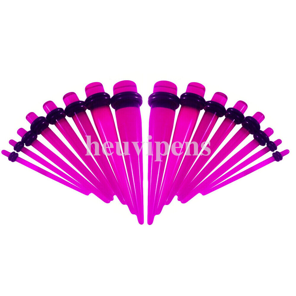 14g-00g Ear Plug Tunnel Taper & Acrylic Stretching Kit - 16 Piece Set Available