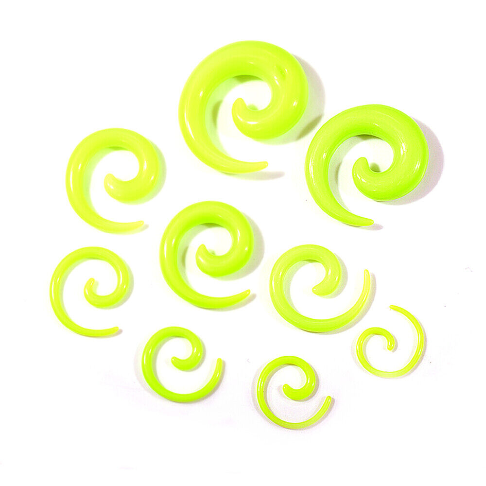2 Acrylic Spiral Taper Flesh Tunnel Ear Stretcher Expander Stretching Snail Plug