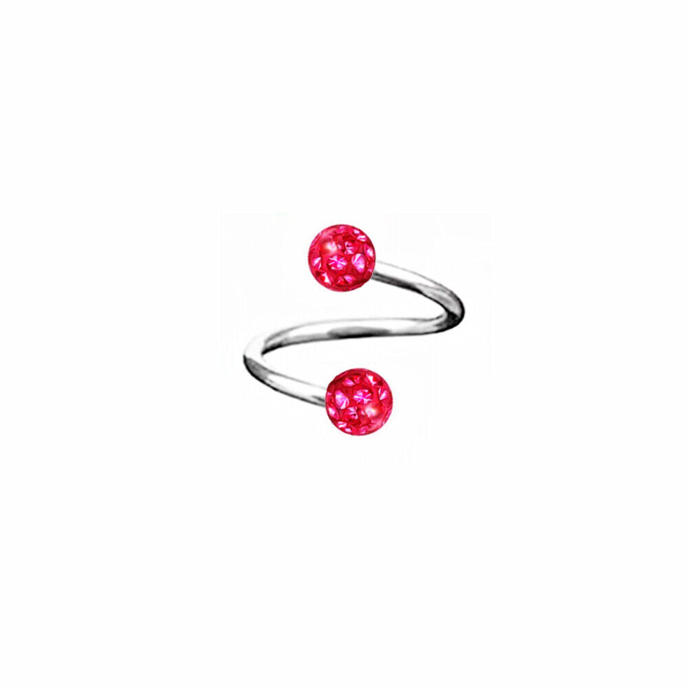 CZ Crystal Surgical Steel Twist Ear Cartilage Helix Stud Bar Earring Jewelry