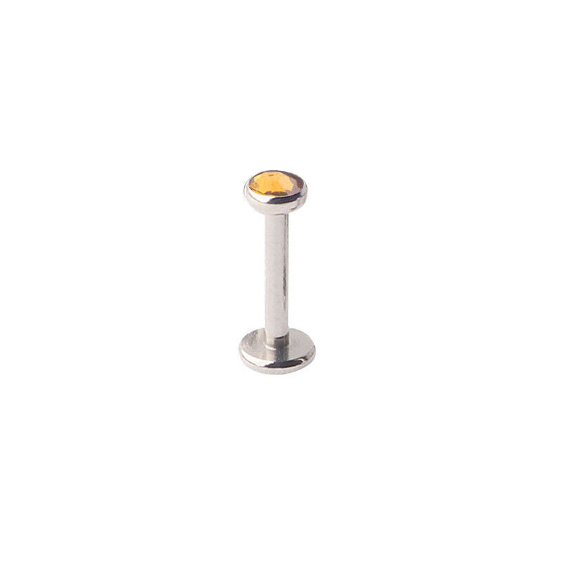 2pc Internally Threaded 3mm 4mm Crystal Ball Lip Bar Labret Tragus Stud Piercing