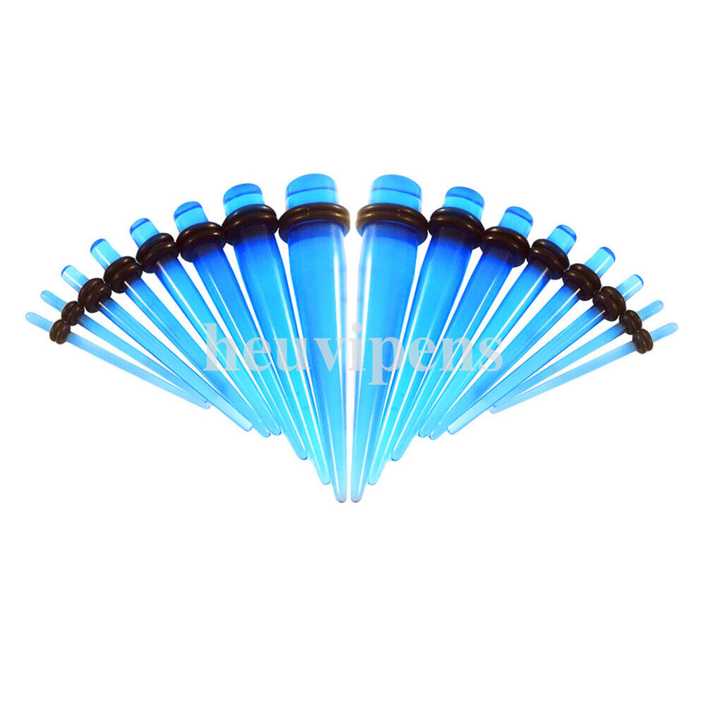 14g-00g Ear Plug Tunnel Taper & Acrylic Stretching Kit - 16 Piece Set Available