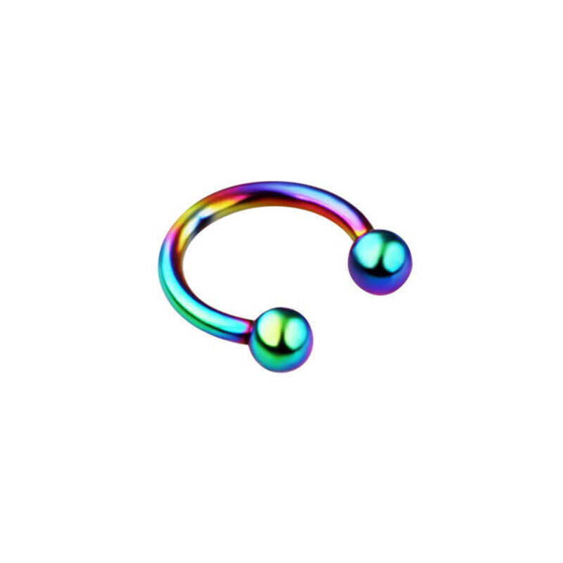 8pc Surgical Steel Nose Rings Ball Cone Horseshoe Ear Lip Stud Septum  Piercing