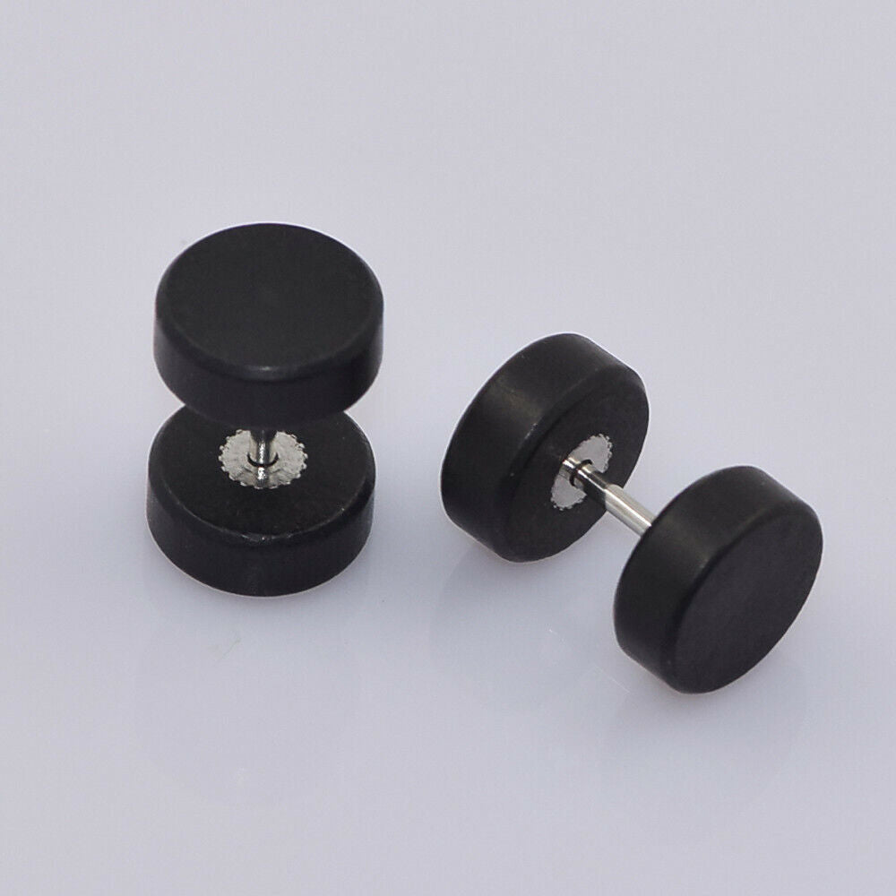 1 Pair Wood Fake Cheater Illusion Ear Plug Flesh Tunnel Stretch Expander Earring