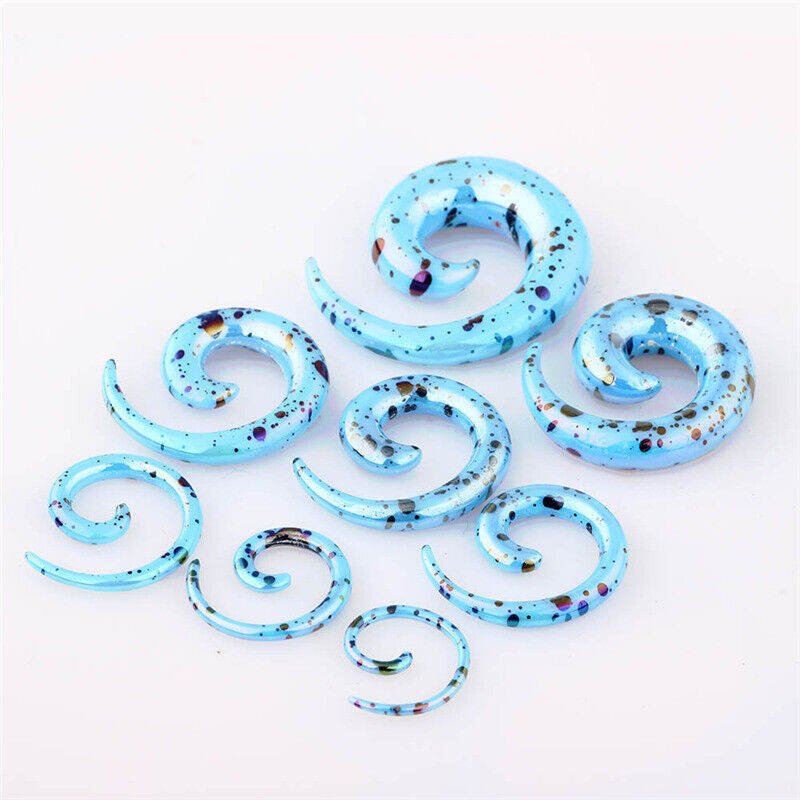 2X Acrylic Flesh Tunnel Ear Plug Snail Spiral Stretcher Taper Expander 2 Design