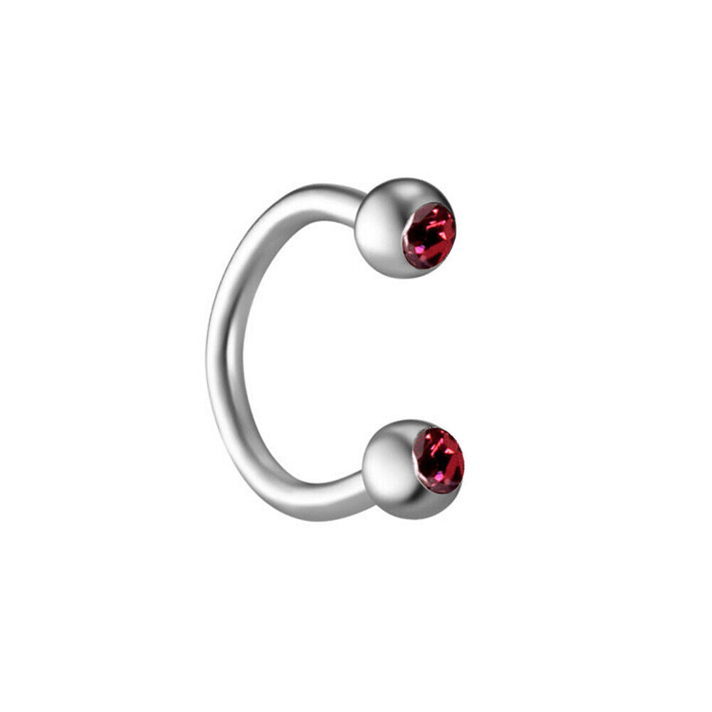 16G Surgical Steel Crystal Labret Monroe Lip Rings Nose Ear Piercing Jewellery