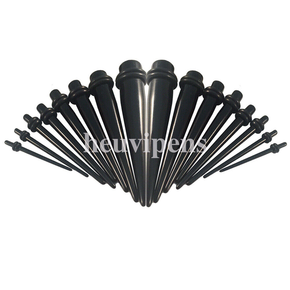 14g-00g Ear Plug Tunnel Taper & Acrylic Stretching Kit - 16 Piece Set Available