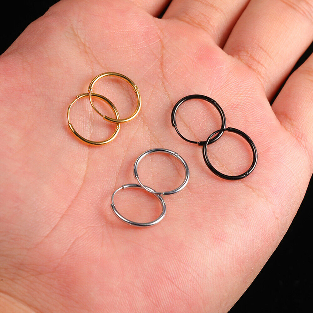1 Pair Surgical Steel Nose Ring Earrings Cartilage Tragus Helix Ear Piercing Hoop
