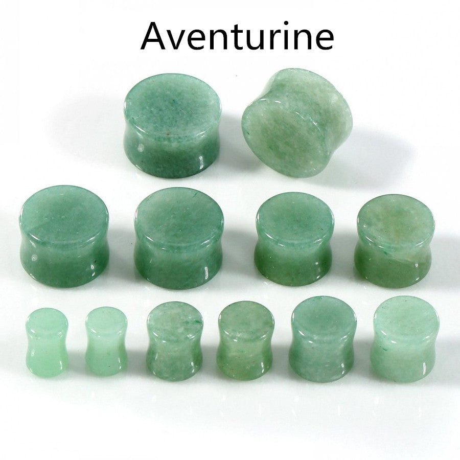 Pair Organic Natural Stone Ear Plug Flesh Tunnel Double Flare Piercing 4g-11/16"