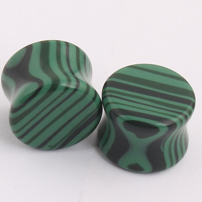 Pair Organic Natural Stone Ear Plug Flesh Tunnel Double Flare Piercing 4g-11/16"