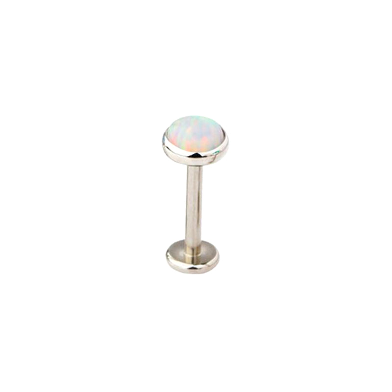 Opal Bezel Labret Triple Piercing Forward Helix Earring Tragus Cartilage Stud