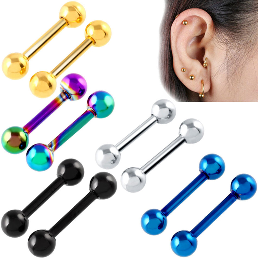 1 Pair Surgical Steel Ball Ear Stud Cartilage Barbell Earring Piercing Jewellery
